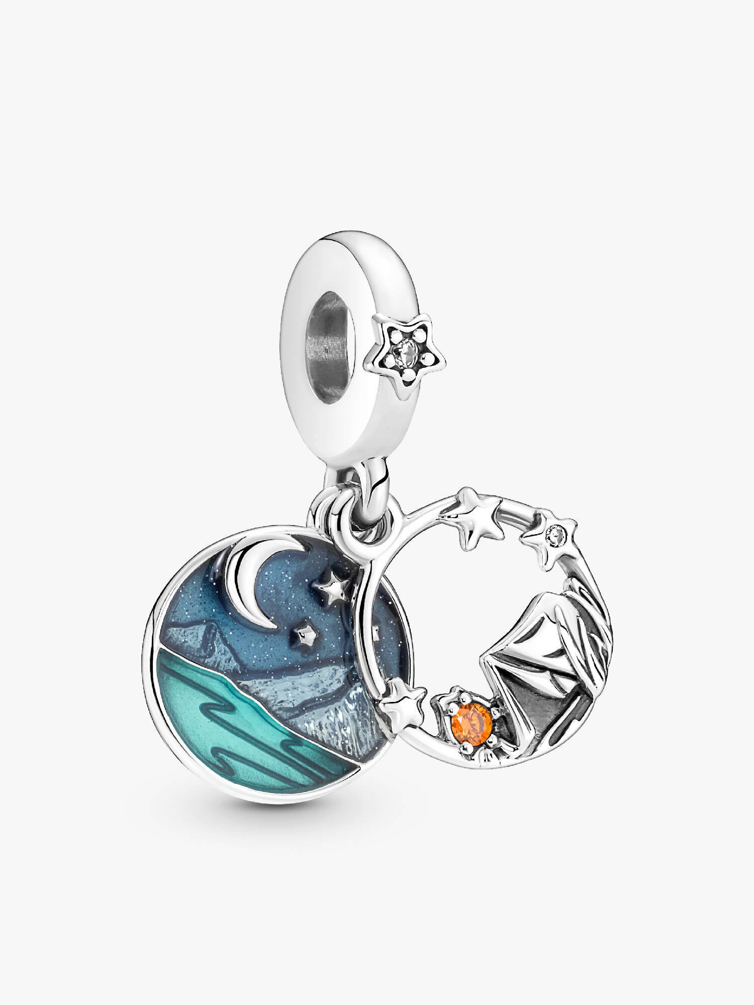 Camping Night Sky Double Dangle Charm