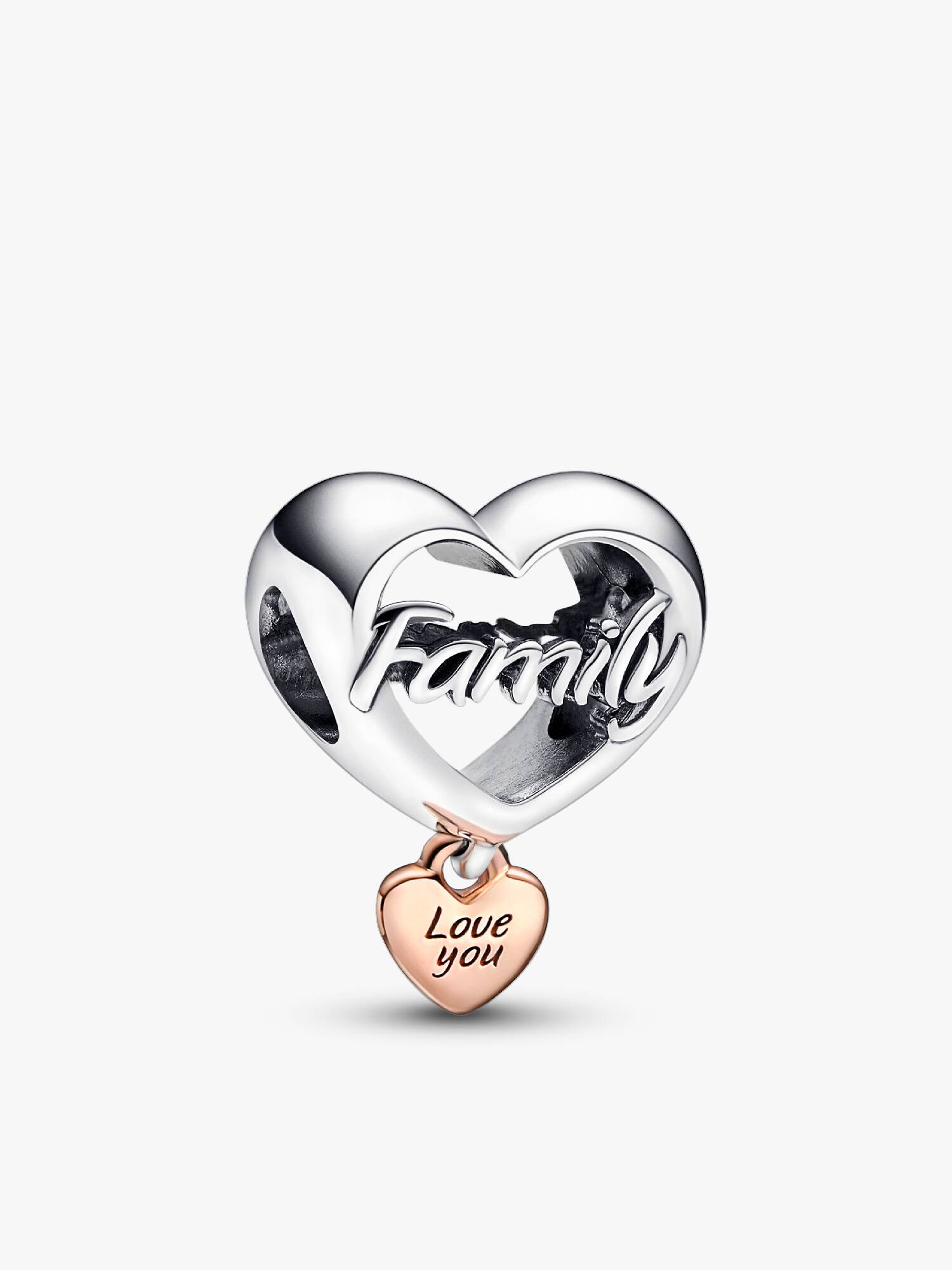 Love You Family Heart Charm