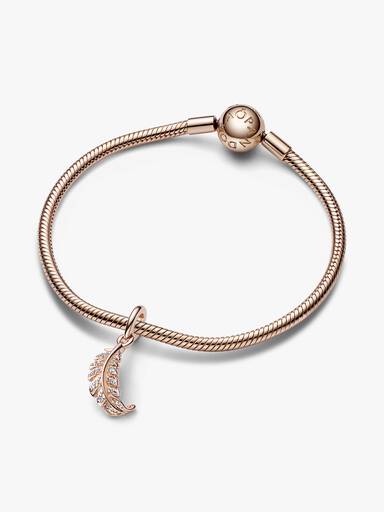 Floating Curved Feather Dangle Charm
