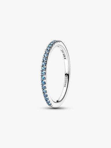 Sterling silver ring with aquarius blue crystal