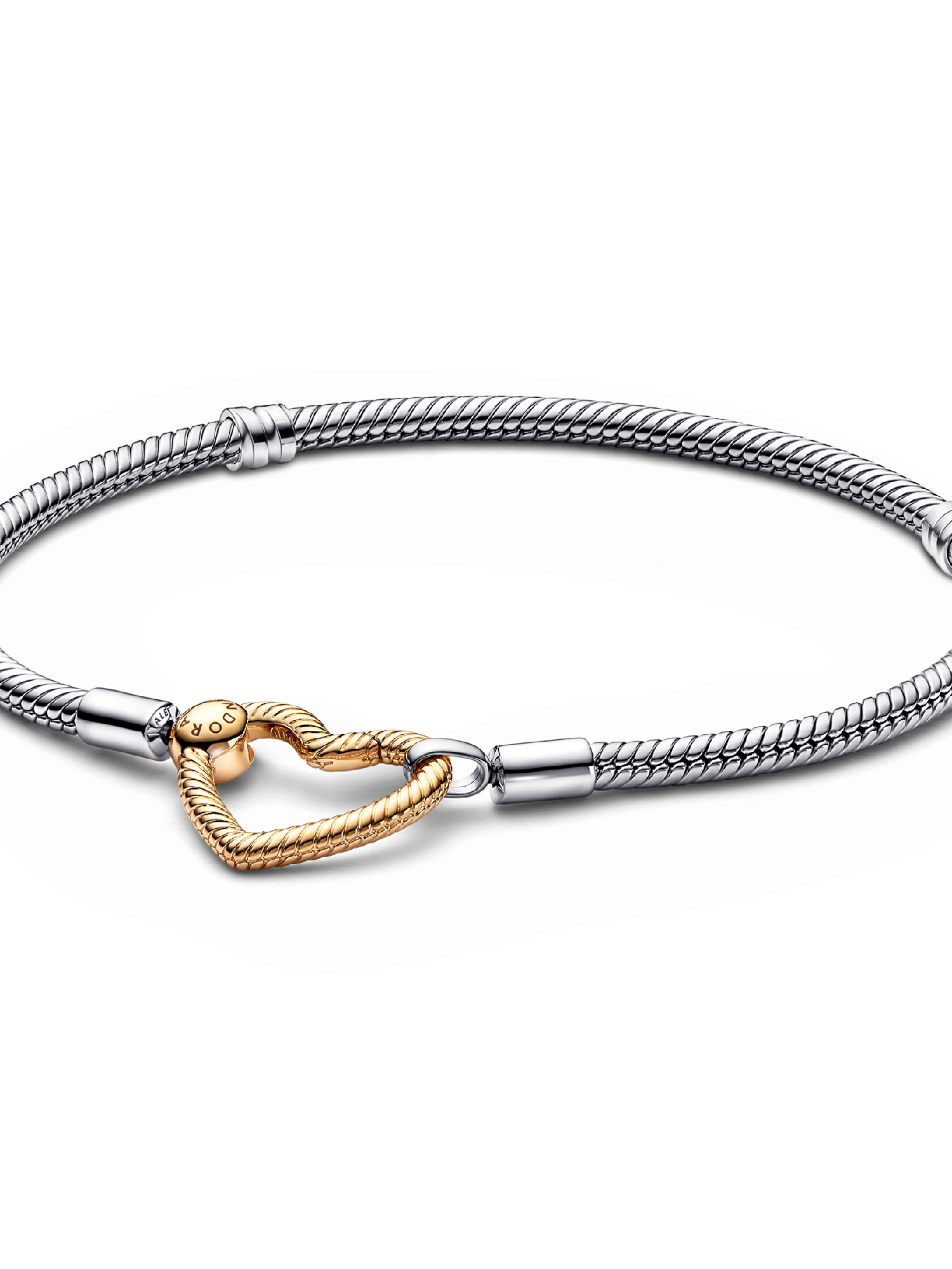 Pandora Moments Heart Closure Snake Chain Bracelet