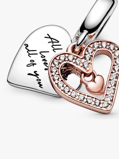 Sparkling Freehand Heart Dangle Charm