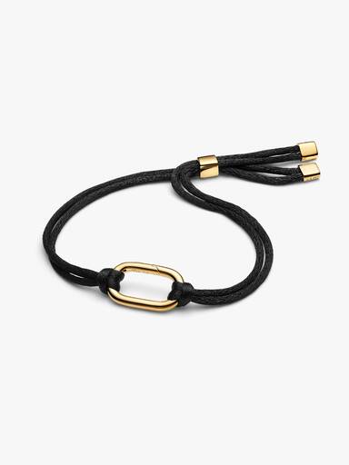 14k gold-plated bracelet with black cord