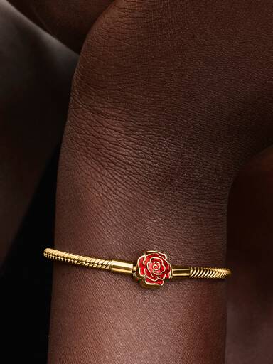 Disney Beauty and the Beast Enchanted Rose Snake Chain Bracelet