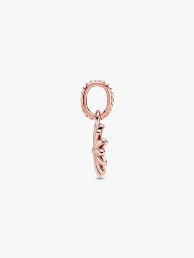 Daisy 14k rose gold-plated dangle with clear cubic zirconia and shaded pink enamel
