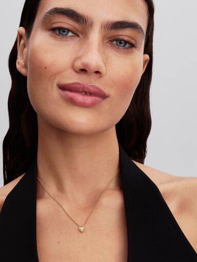 Engravable Heart Halo Collier Necklace