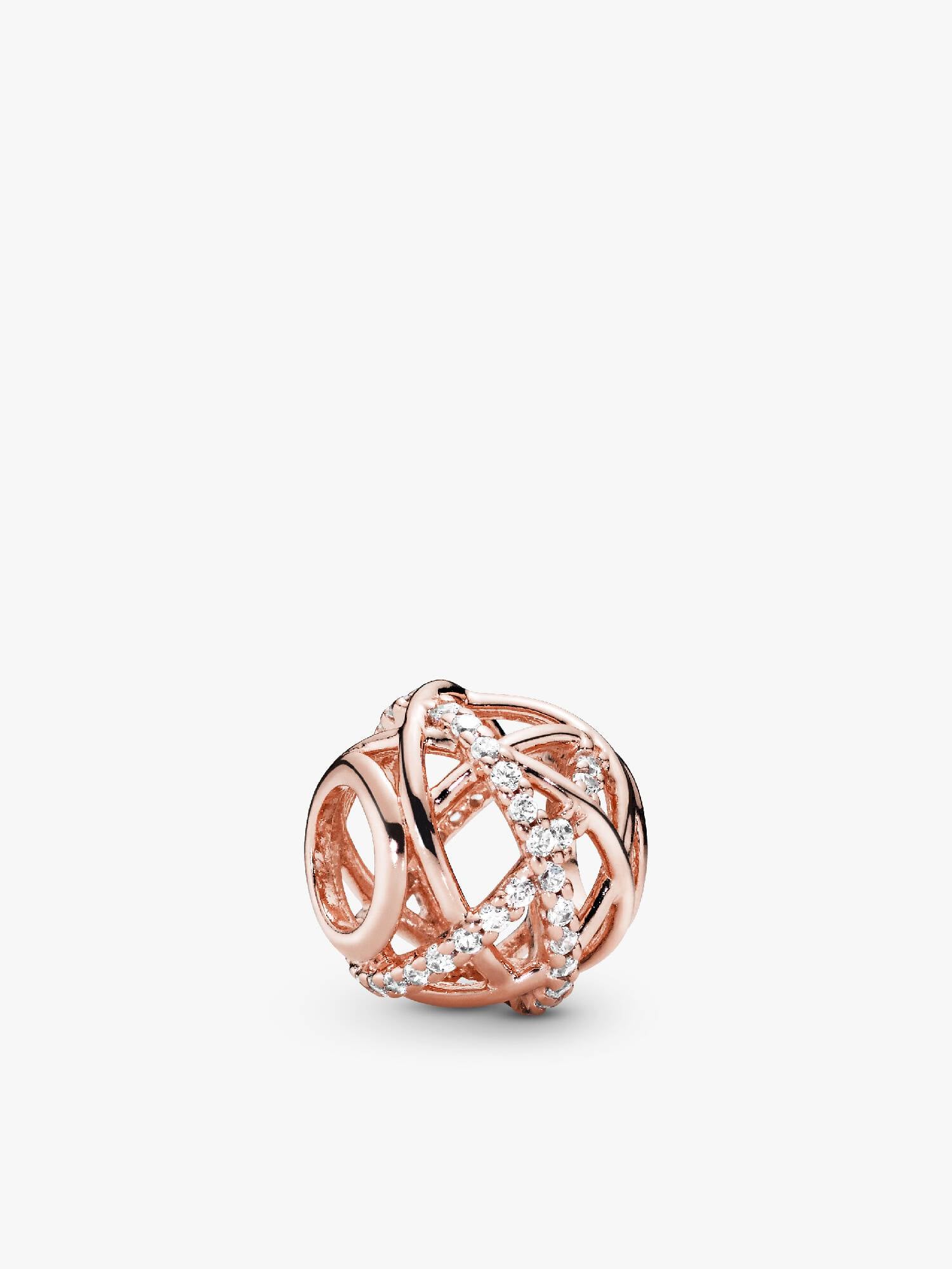 Openwork abstract PANDORA Rose charm with clear cubic zirconia