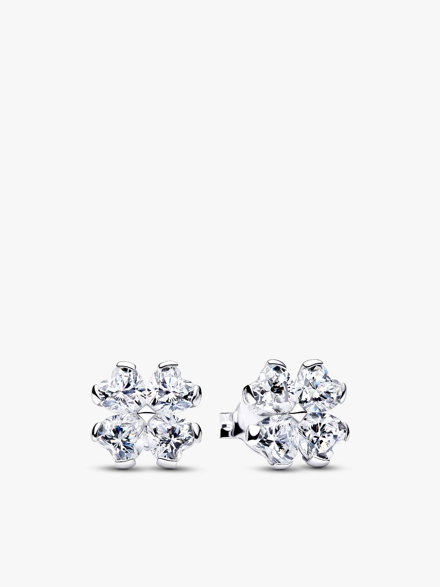 Sparkling Lucky Clover Stud Earrings