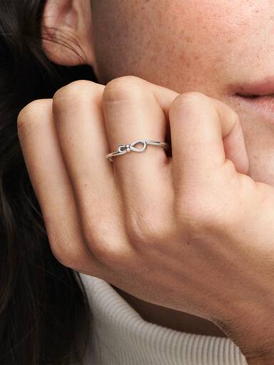 Infinity sterling silver ring