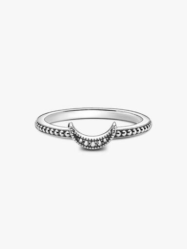 Crescent Moon Beaded Ring
