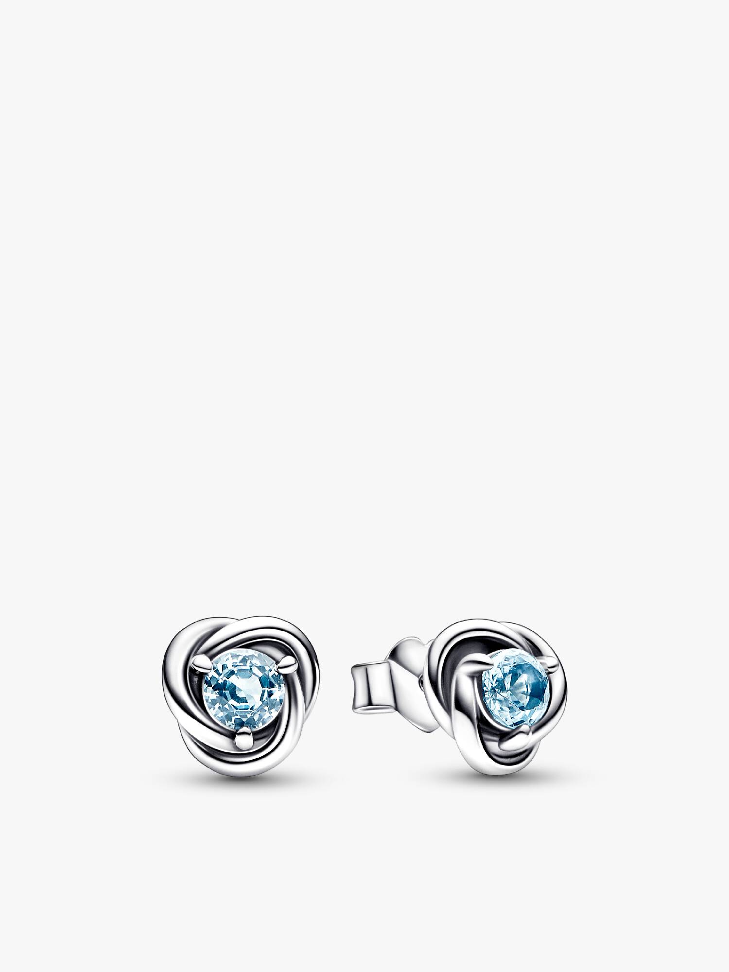 Sea Aqua Blue Eternity Circle Stud Earrings