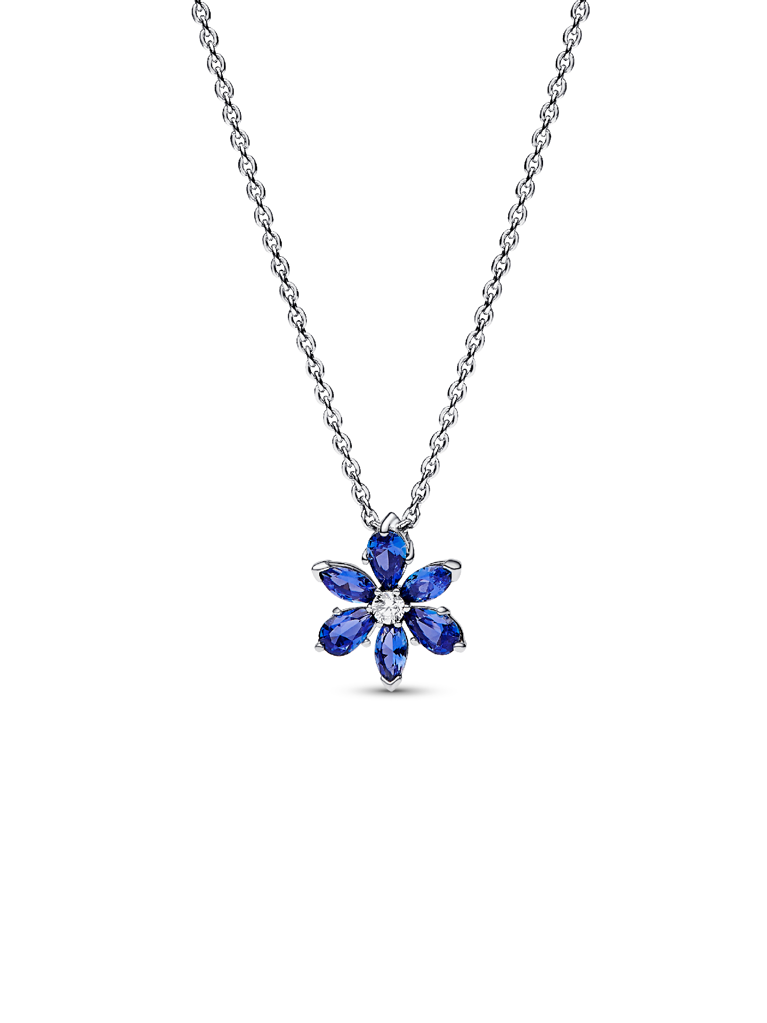 Sparkling Blue Herbarium Cluster Pendant Necklace