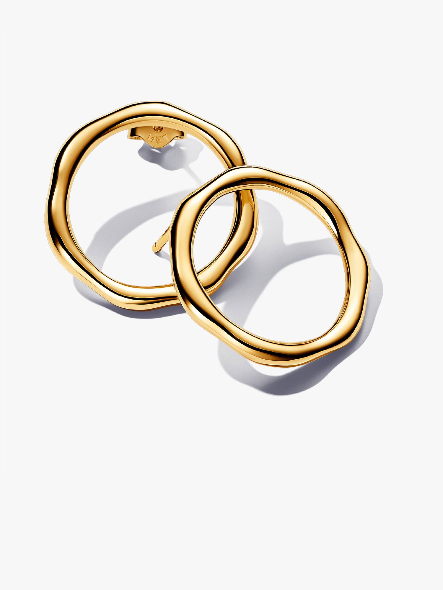Organically Shaped Circle Stud Earrings