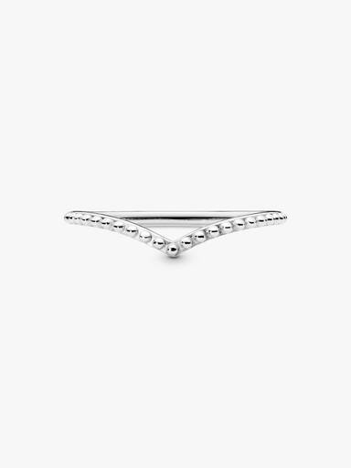 Wishbone silver ring