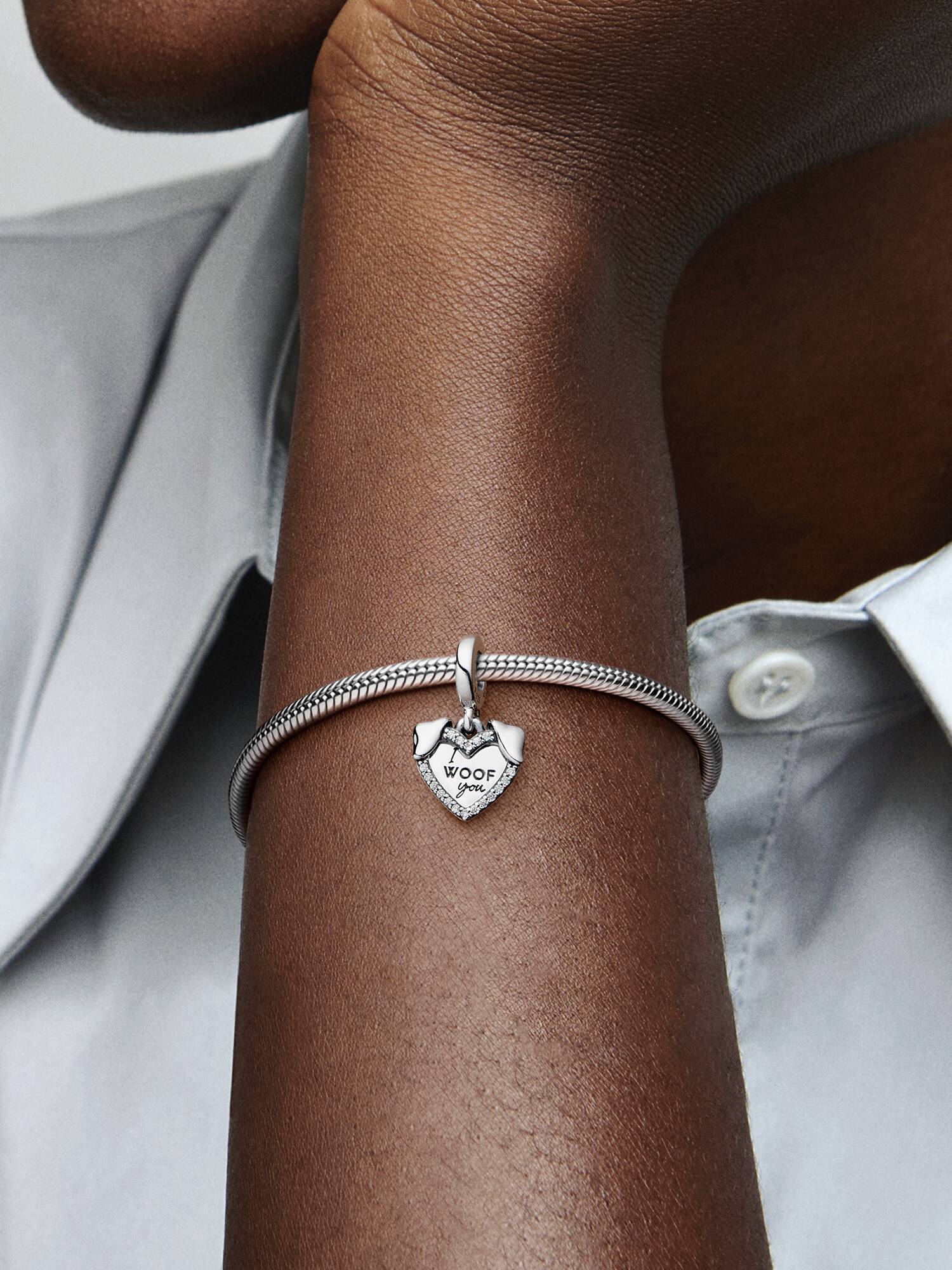 Heart & Dog Double Dangle Charm