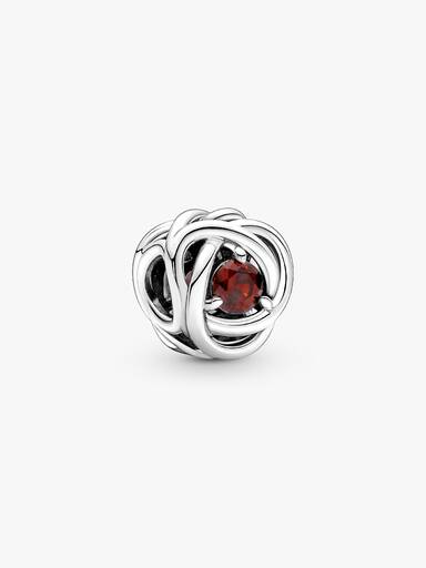Red Eternity Circle Charm