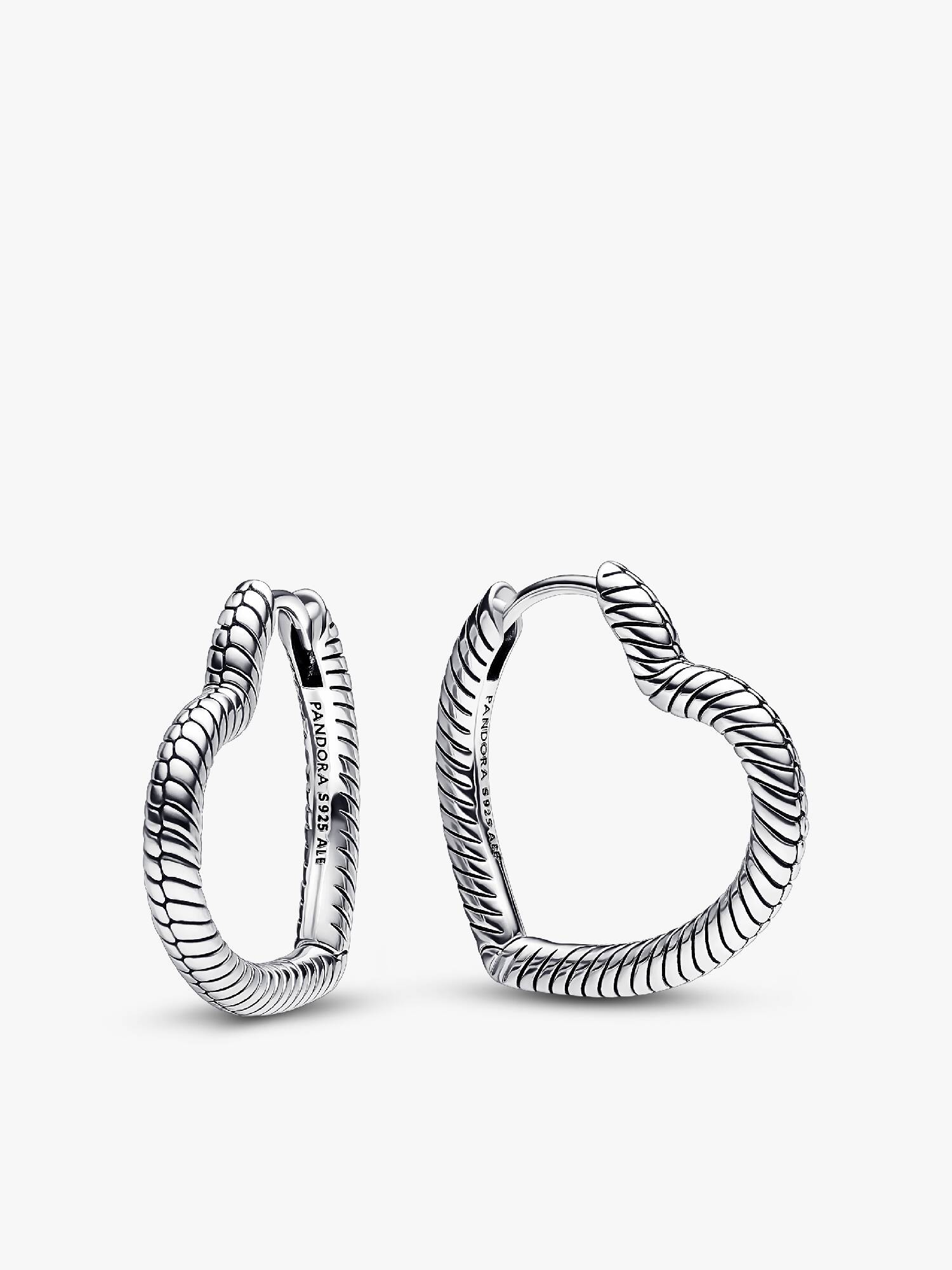 Pandora Moments Heart Charm Hoop Earrings