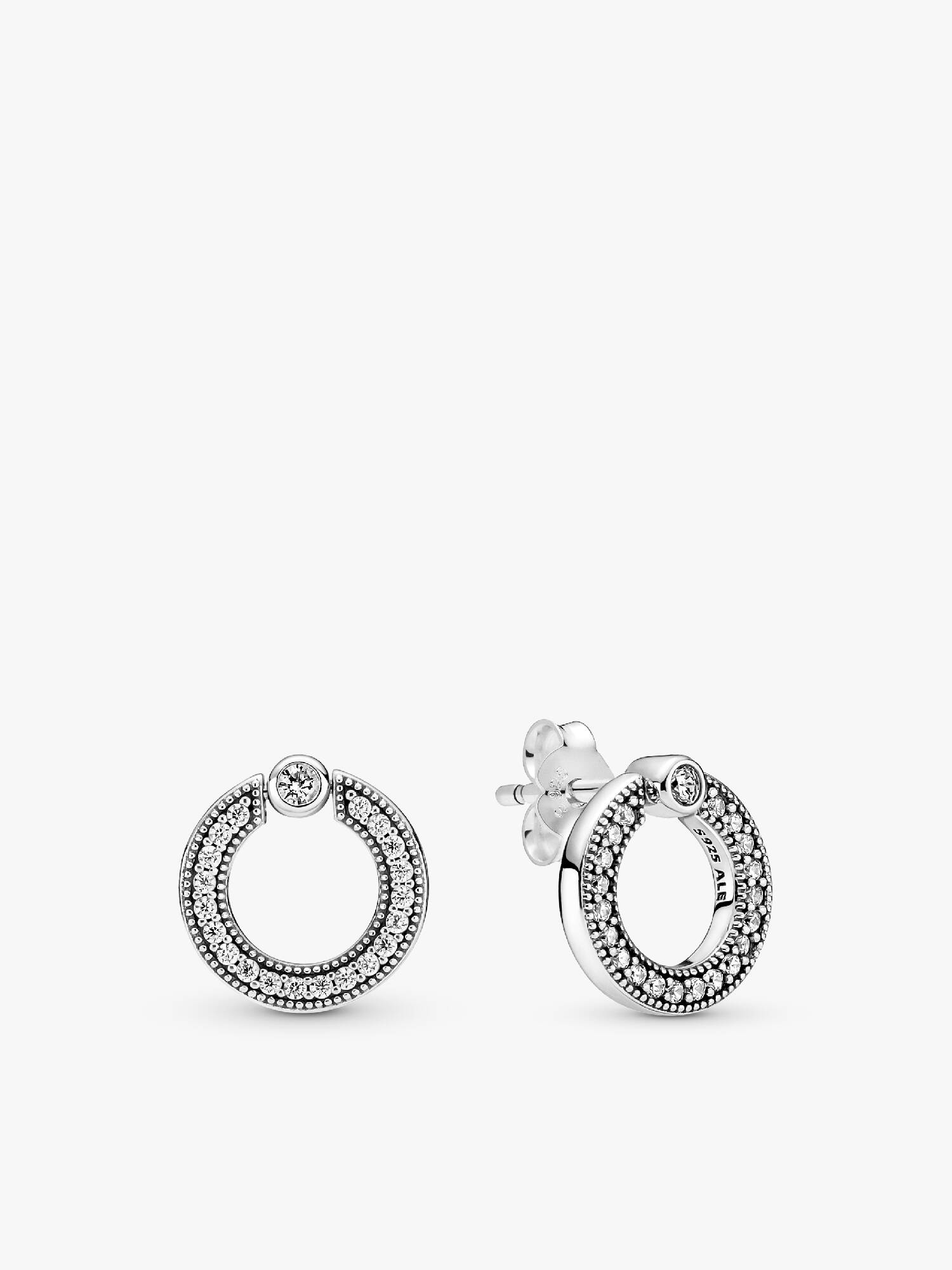 Pavé & Logo Circle Reversible Stud Earrings