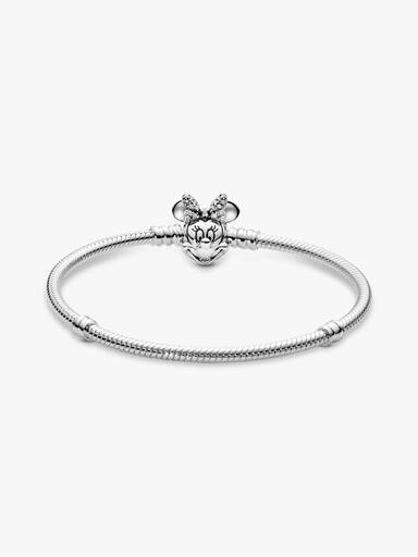 Disney Minnie silver bracelet with clear cubic zirconia