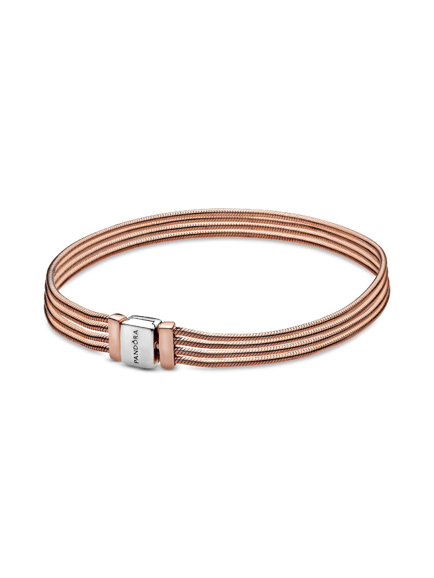 Multi snake chain 14k rose gold-plated and sterling silver bracelet
