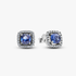 Sparkling Square Blue Halo Stud Earrings Sparkling Square Blue Halo Stud Earrings