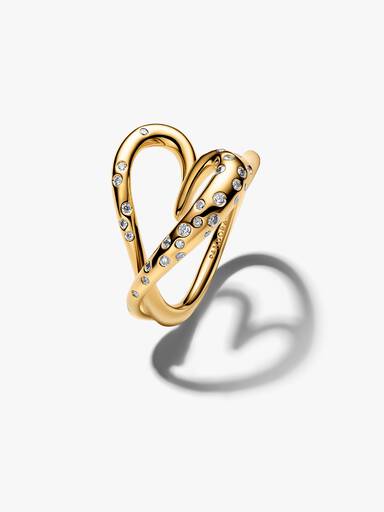 Organically Shaped Stone-Set Heart Ring