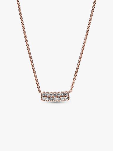 Pandora Timeless Pavé Double-row Bar Collier Necklace