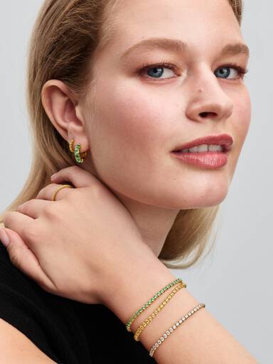 Green Hoop Earrings