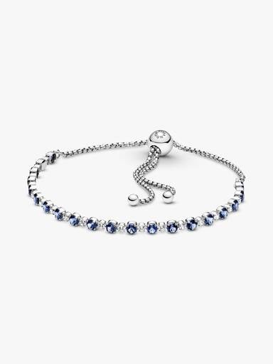 Blue & Clear Sparkle Slider Bracelet