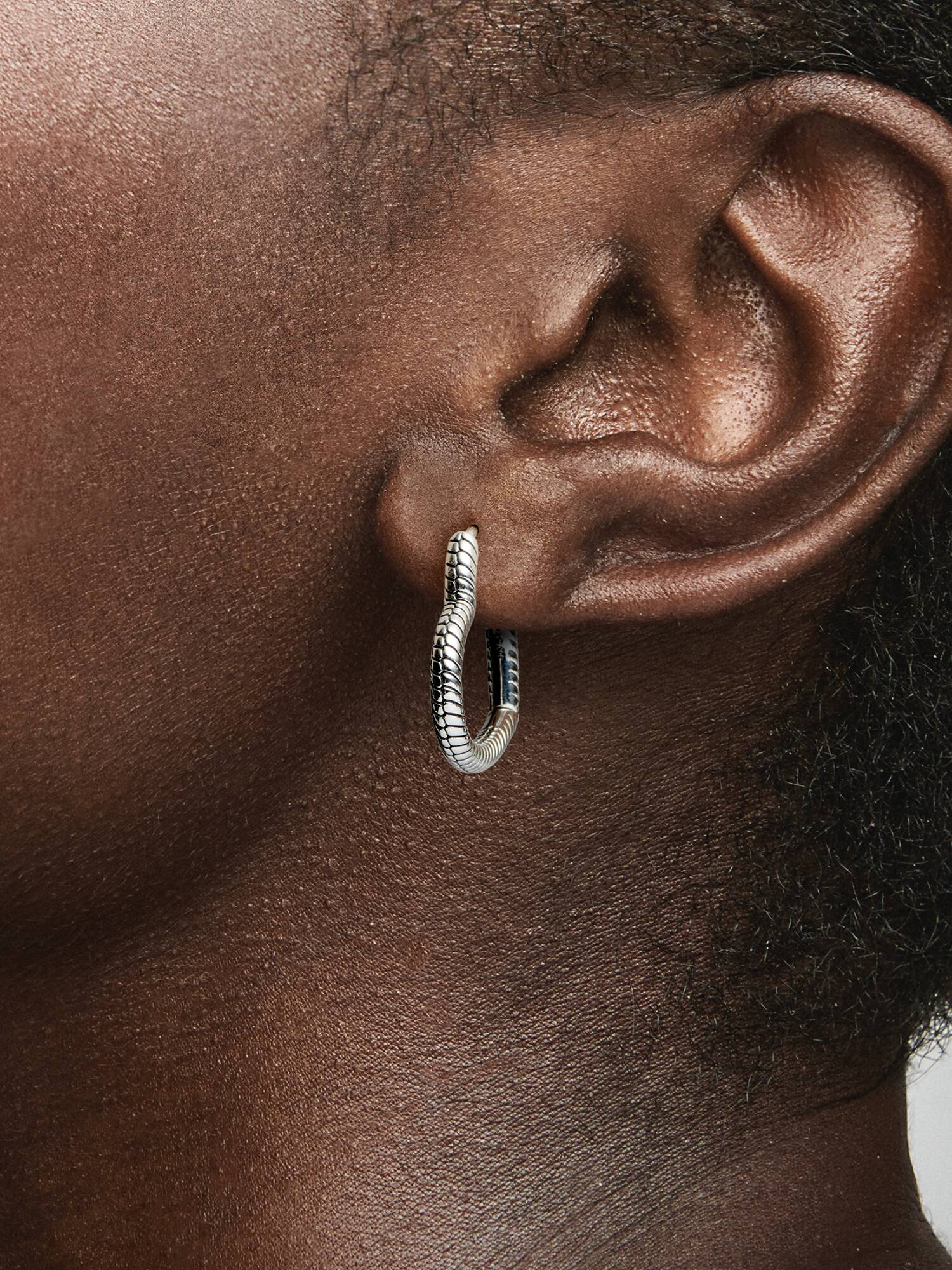Pandora Moments Heart Charm Hoop Earrings