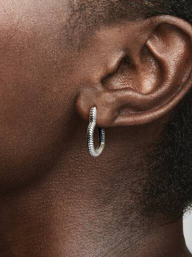 Pandora Moments Heart Charm Hoop Earrings