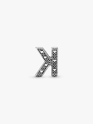 Letter K silver charm