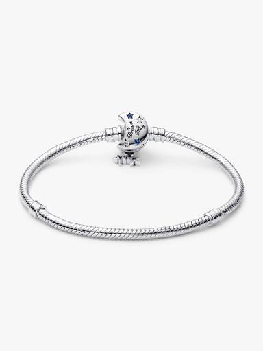 Pandora Moments Sparkling Moon Clasp Snake Chain Bracelet
