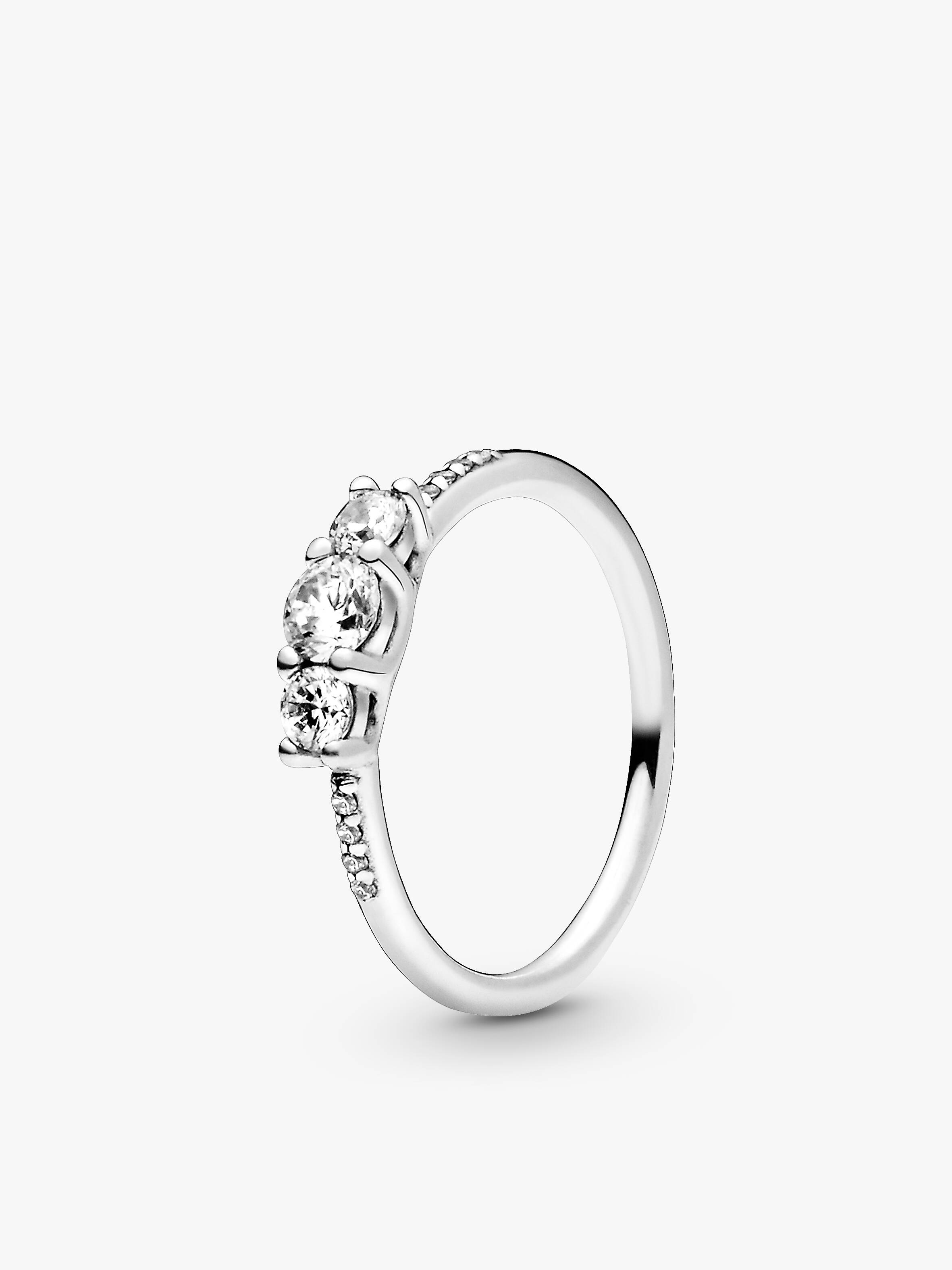 Silver ring with clear cubic zirconia