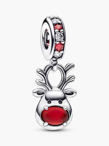 Red Nose Reindeer Murano Dangle Charm