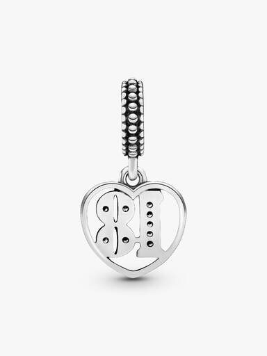 18 silver dangle with clear cubic zirconia
