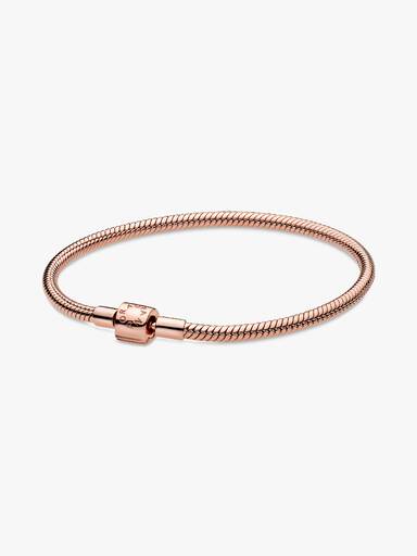 Snake chain 14k rose gold-plated bracelet
