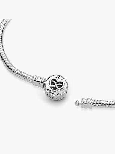 Pandora Moments Heart Infinity Clasp Snake Chain Bracelet