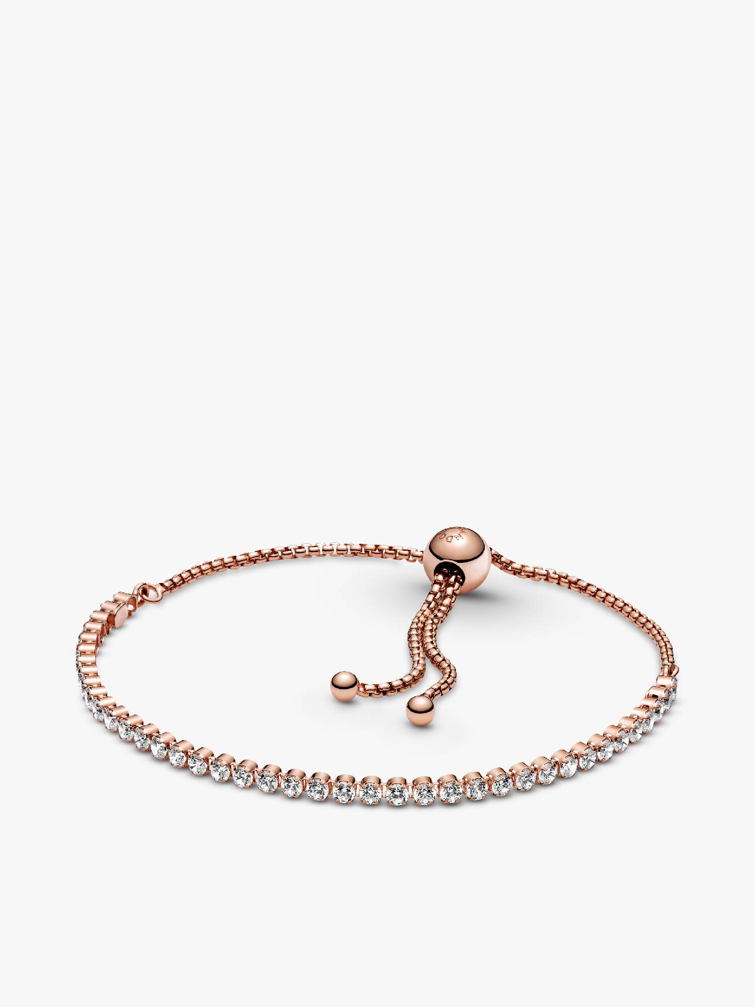 14k Rose gold-plated bracelet with clear cubic zirconia