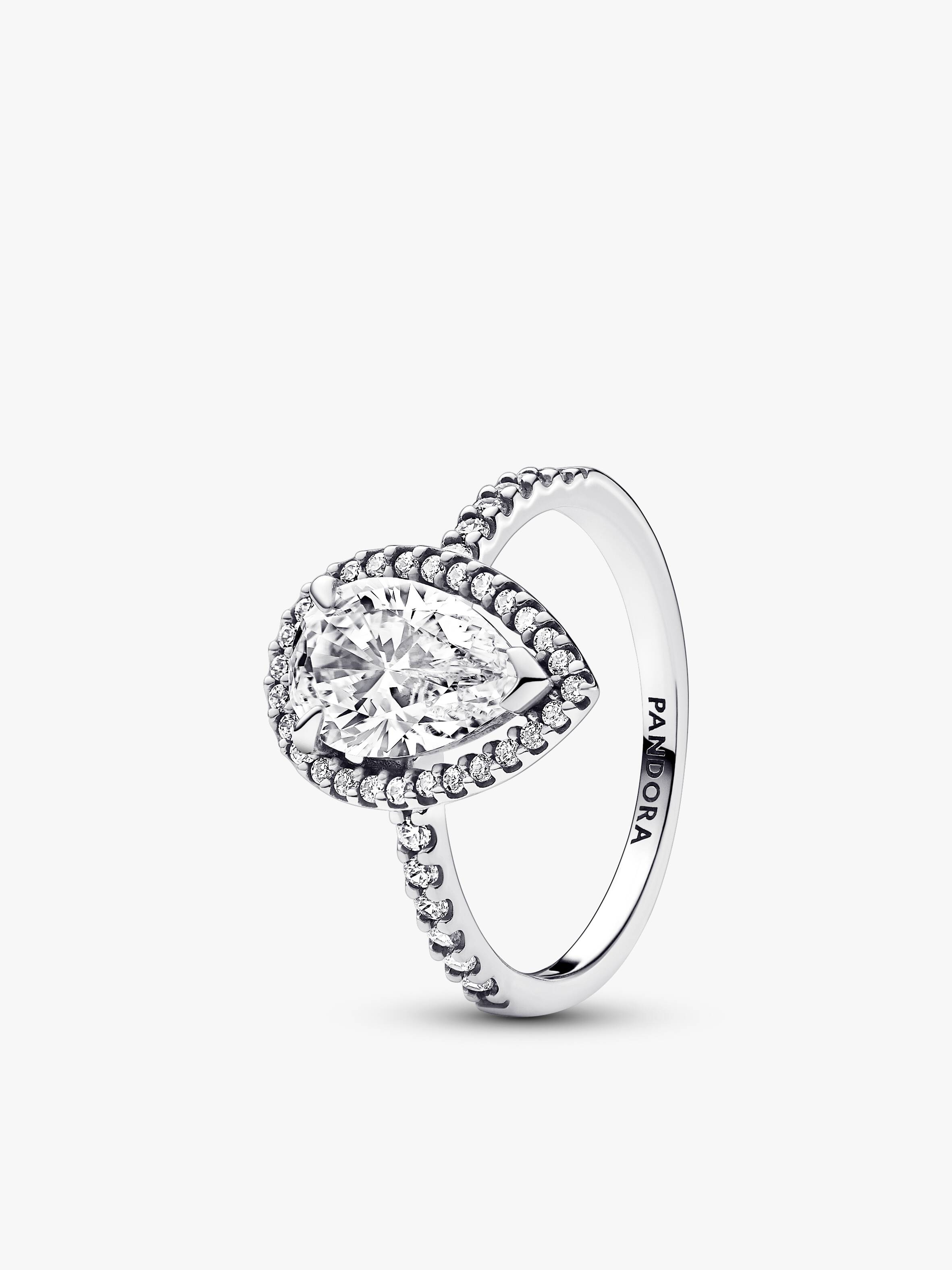 Sparkling Pear Halo Ring