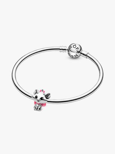Disney Marie sterling silver charm with black and pink enamel