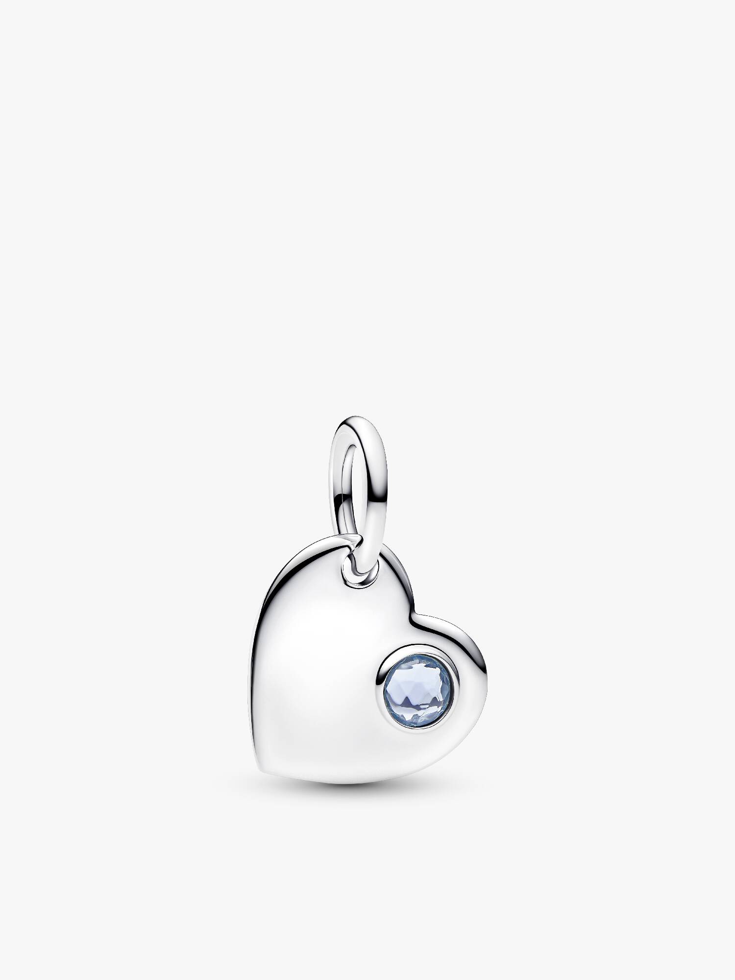 Engravable Heart Aqua Blue Stone Dangle Charm