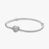 Silver bracelet with heart-shaped clasp and cubic zirconia Silver bracelet with heart-shaped clasp and cubic zirconia