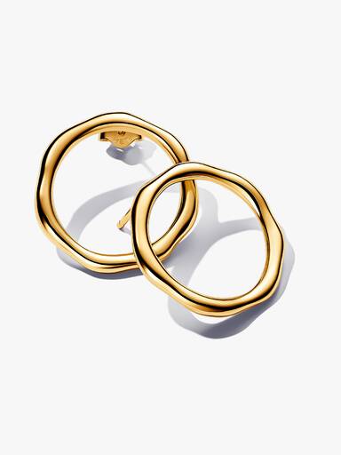 Organically Shaped Circle Stud Earrings