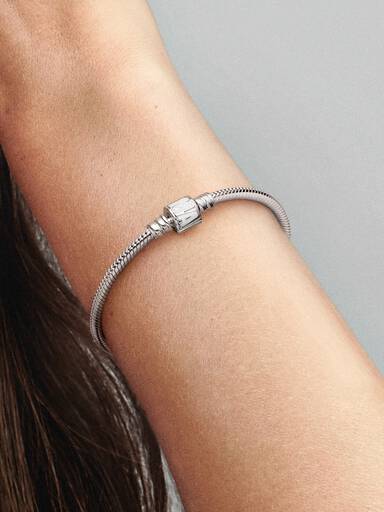 Pandora Moments Marvel Logo Clasp Snake Chain Bracelet