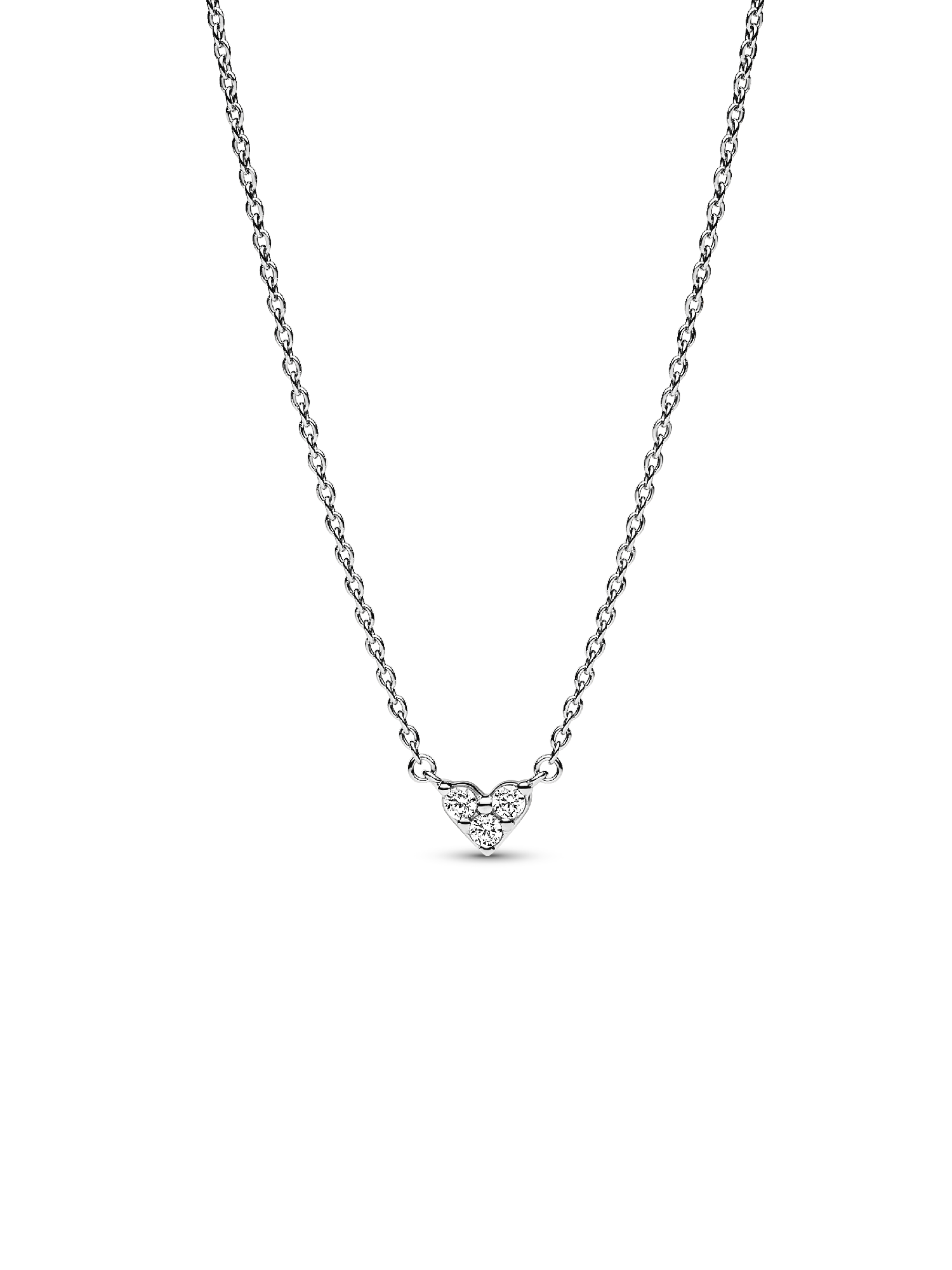 Triple Stone Heart Collier Necklace