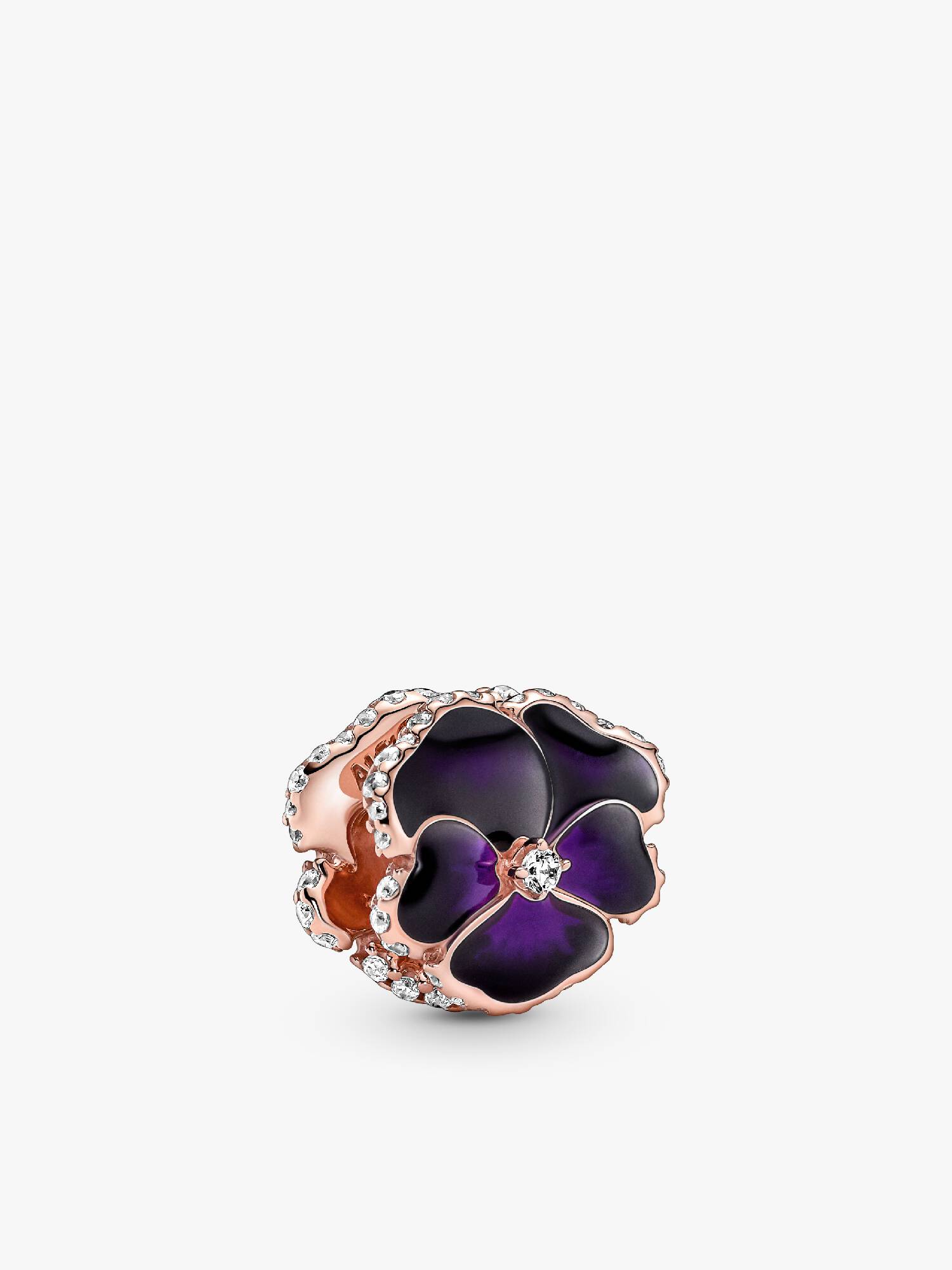 Deep Purple Pansy Flower Charm