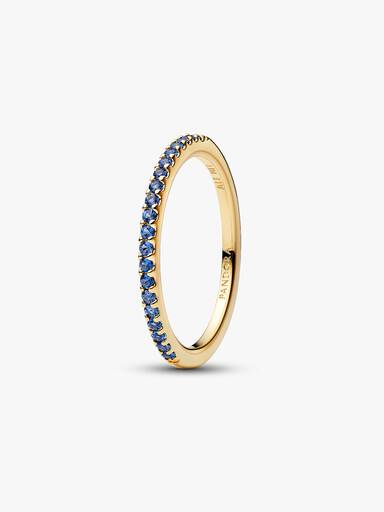 14k gold-plated ring with skylight blue crystal