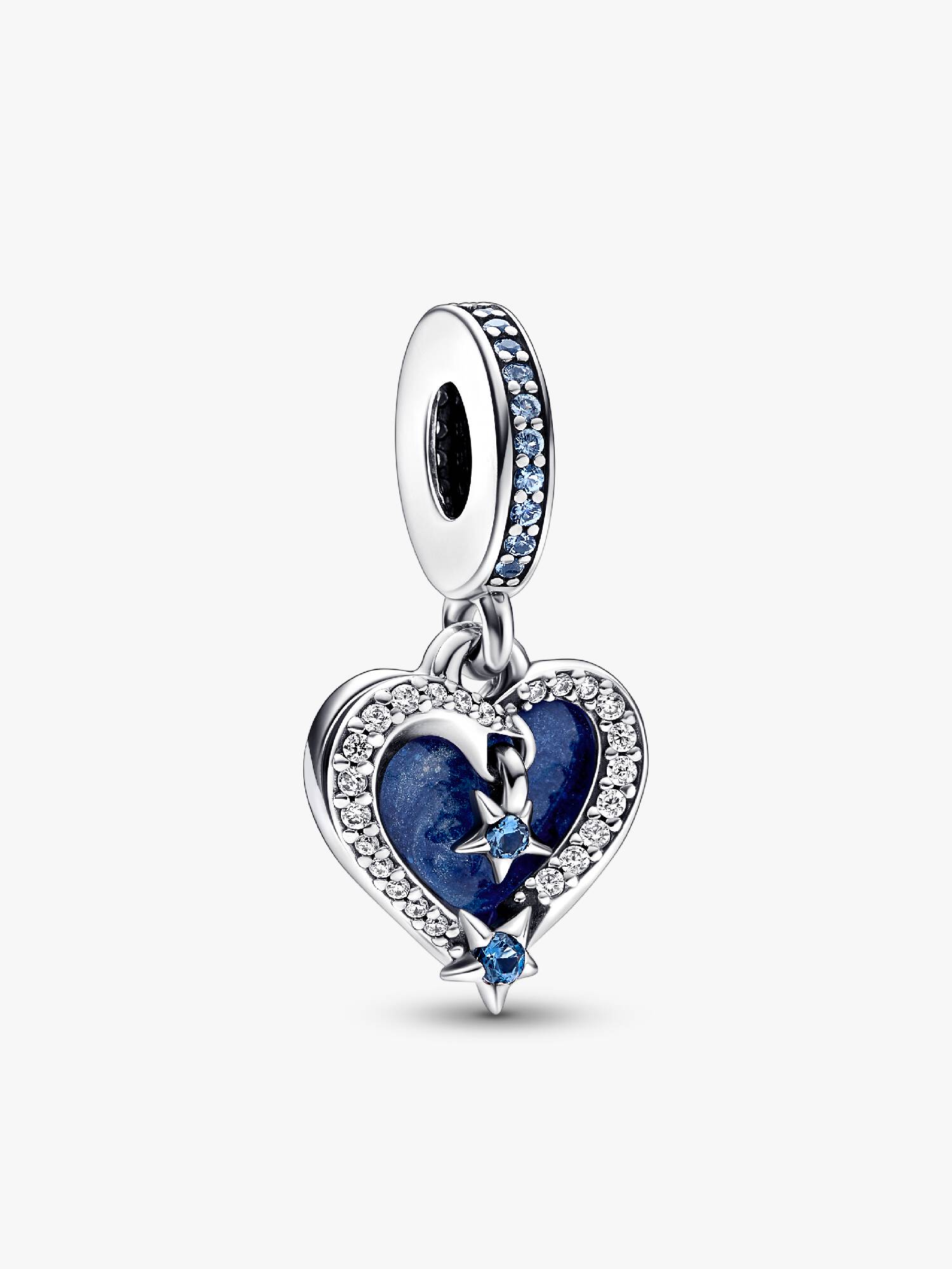 Celestial Shooting Star Heart Double Dangle Charm