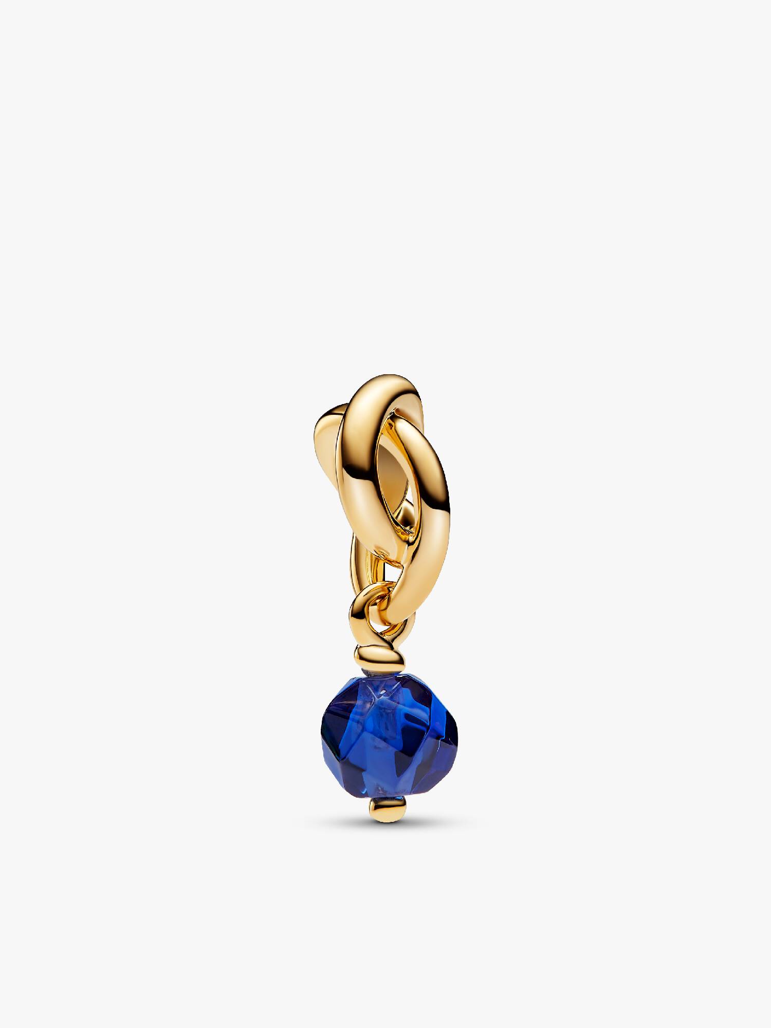 Faceted Blue Eternity Circle Dangle Charm